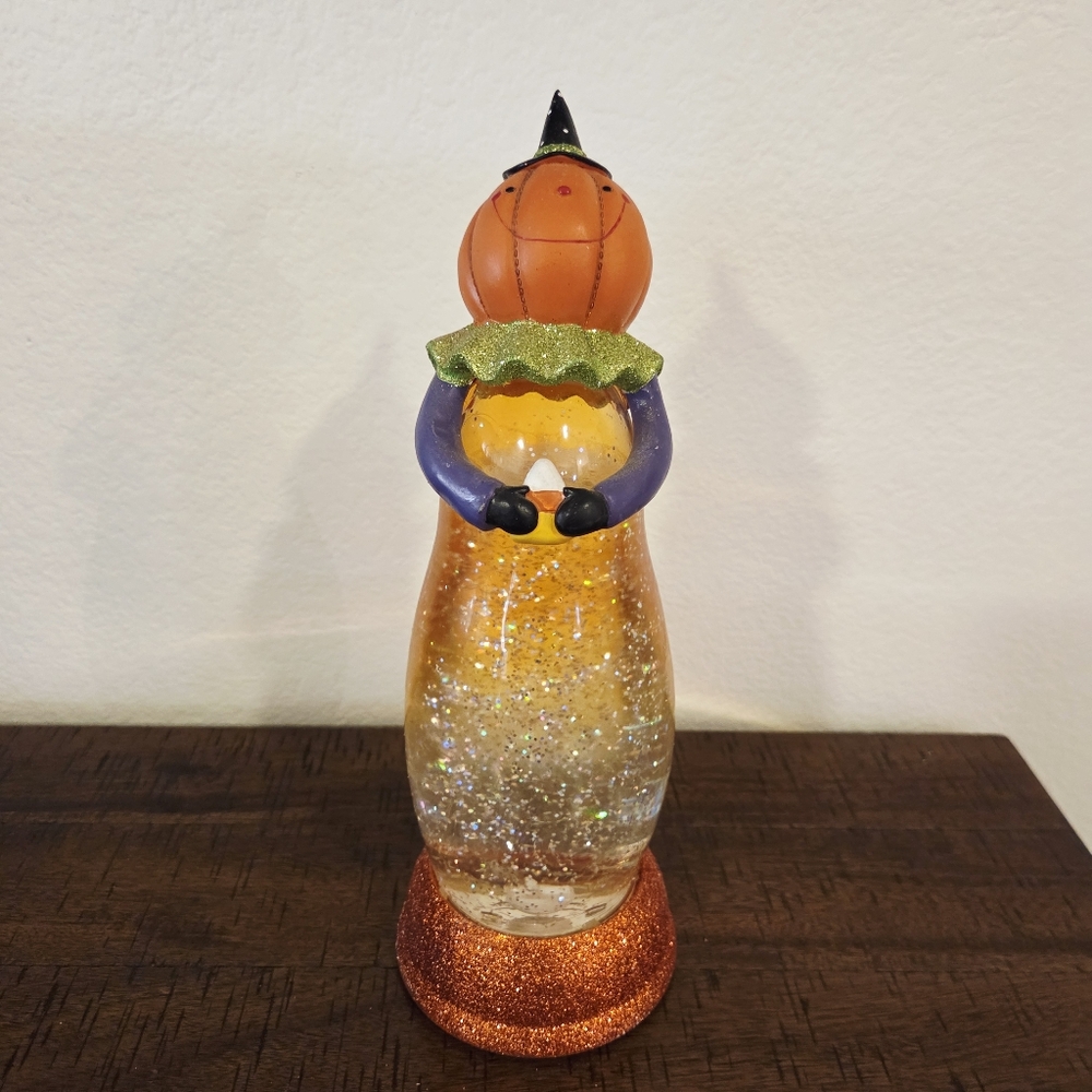 Halloween Lava JACK-O-LANTERN Light Color Changing Glitter Snow Globe